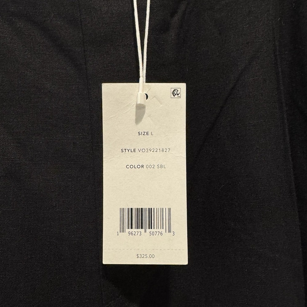 NEW VINCE Women's L Linen Blend Black Wide Leg Pleated Elastic PullOn Pants $325 - Picture 15 of 15